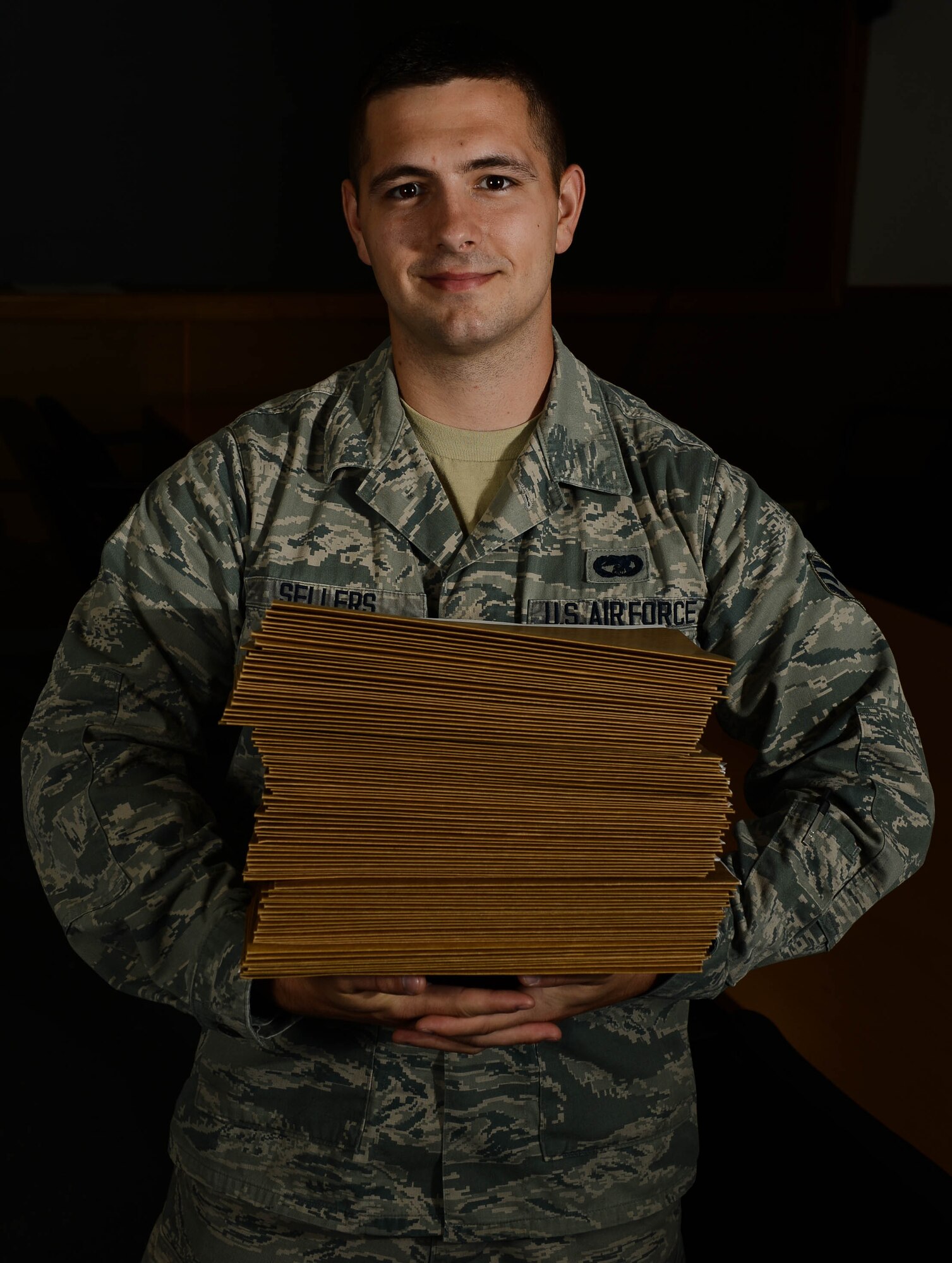 U.S. Air Force Senior Airman Dustin Sellers, 52nd Logistics Readiness Squadron personal property counselor from Savannah, Tenn., is the Super Saber Performer for the week of Aug. 6 – 12. (U.S. Air Force photo by Airman 1st Class Kyle Gese)

