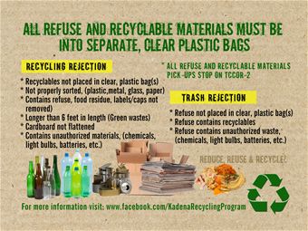 Kadena residents, units reminded to separate recyclables, use 