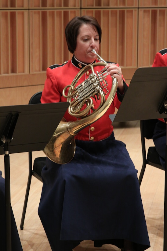 In honor of the 40th anniversary of women joining the Marine Band, “The President’s Own” presents a special recital on Nov. 24. 2013, showcasing the women of today’s Marine Band performing music composed almost entirely by women. Pictured is Gunnery Sgt. Greta Richard. (U.S. Marine Corps photo by MSgt Kristin S. duBois/released)