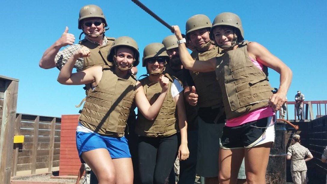 MARINE CORPS RECRUIT DEPOT SAN DIEGO, Calif. - Educators and community influencers from Recruiting Station Salt Lake City and RS San Francisco learn about and get a first-hand experience of Marine Corps recruit training as part of an Educator's Workshop here, July 24, 2014. The educators and community leaders are given the chance to learn about the transition from civilian to Marine and what is expected of a Marine on a day-to-day basis to better understand what the Marine Corps can offer for a transitioning young man or woman.
