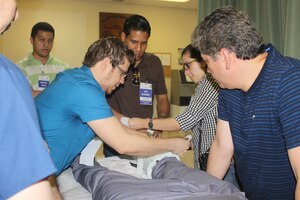 Joint Task Force-Bravo’s Medical Element hosted the first Honduran Chapter of American College of Surgeon’s Advanced Trauma Life Support training to train and certify physicians on standardized treatment of trauma patients, August 1-4, 2014.  Students attended lectures and hands-on training and then had to pass a written exam and graded scenarios.  (Courtesy Photo)