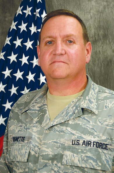 WRIGHT-PATTERSON AIR FORCE BASE, Ohio – Senior Master Sgt. Brian Robinette, 445th Maintenance Squadron propulsion craftsman, is the 445th Airlift Wing Senior NCO of the Quarter, third quarter. (U.S. Air Force photo/Tech. Sgt. Patrick O’Reilly)