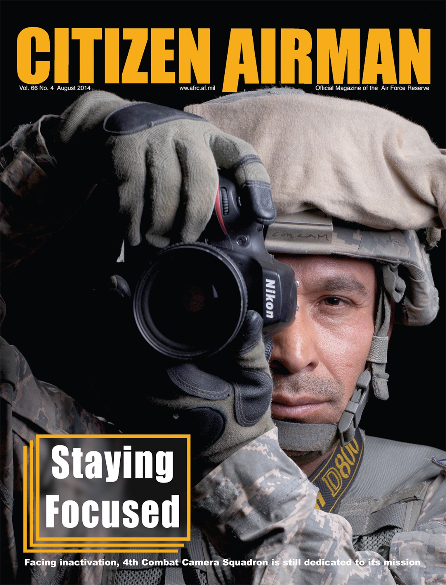 The August issue of Citizen Airman is available on the web at http://www.citamn.afrc.af.mil/. The cover story focuses on the upcoming inactivation of the 4th Combat Camera Squadron at March Air Reserve Base, California. 