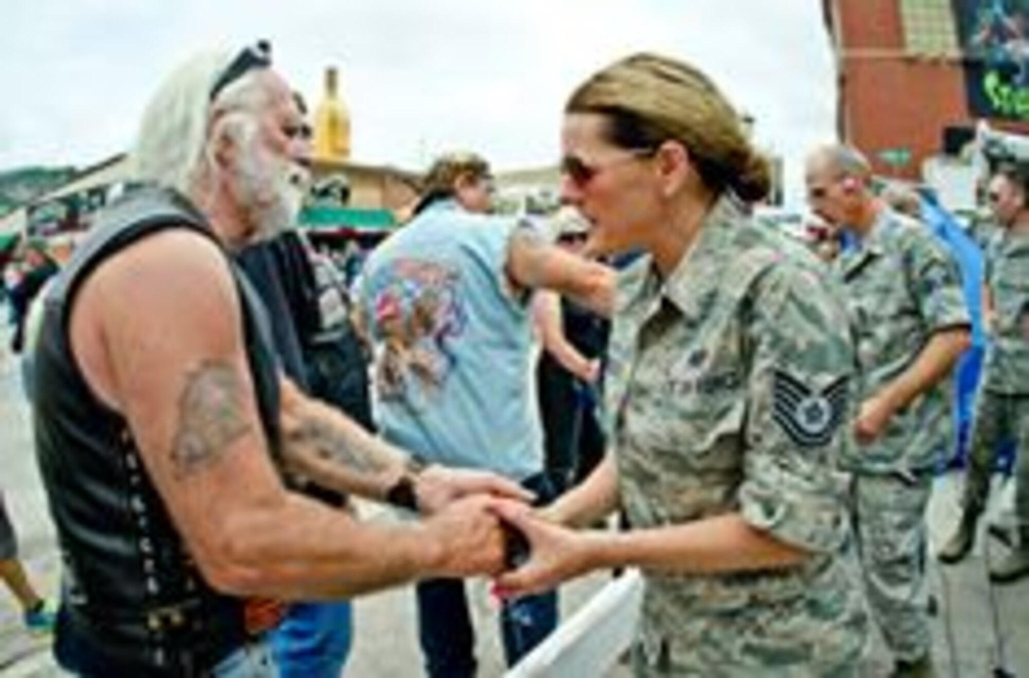 The USAF Academy Band's Wild Blue Country entertains thousands at 74th Annual Sturgis Black Hills Rally (U.S. Air Force Photo/Tech. Sgt. Patrick Brush).