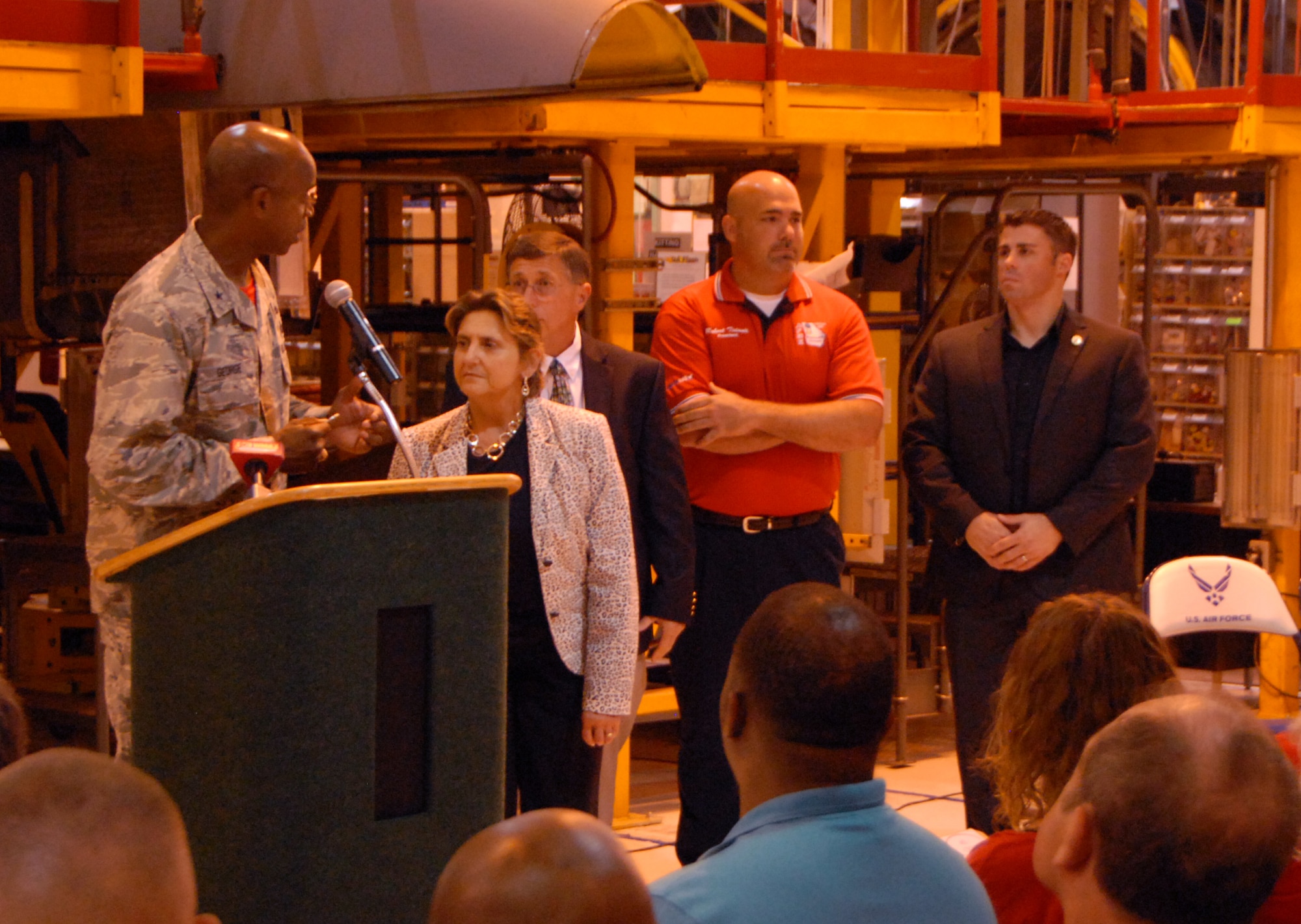 The Occupational Safety and Health Administration’s Atlanta East Area Office formally entered into an alliance Aug. 8 with the base, the American Federation of Government Employees Local 987 and the International Association of Firefighters Local F107. Among other things, the alliance will establish a progressive dialogue amongst the signatories and allow the base, AFGE Local 987 and IAFF Local F107 to leverage additional OSHA resources to maximize the safety and well-being of the more than 23,000 workers at Robins. Look for coverage in the Aug. 15 edition of the Rev-Up, as well as in local newspaper and television outlets. (U.S. Air Force photo by Roland Leach)