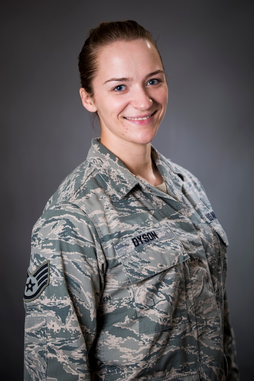 Deployed photograph of Staff Sgt. Victoria Dyson. (U.S. Air Force photo by Staff Sgt. Jeremy Bowcock)