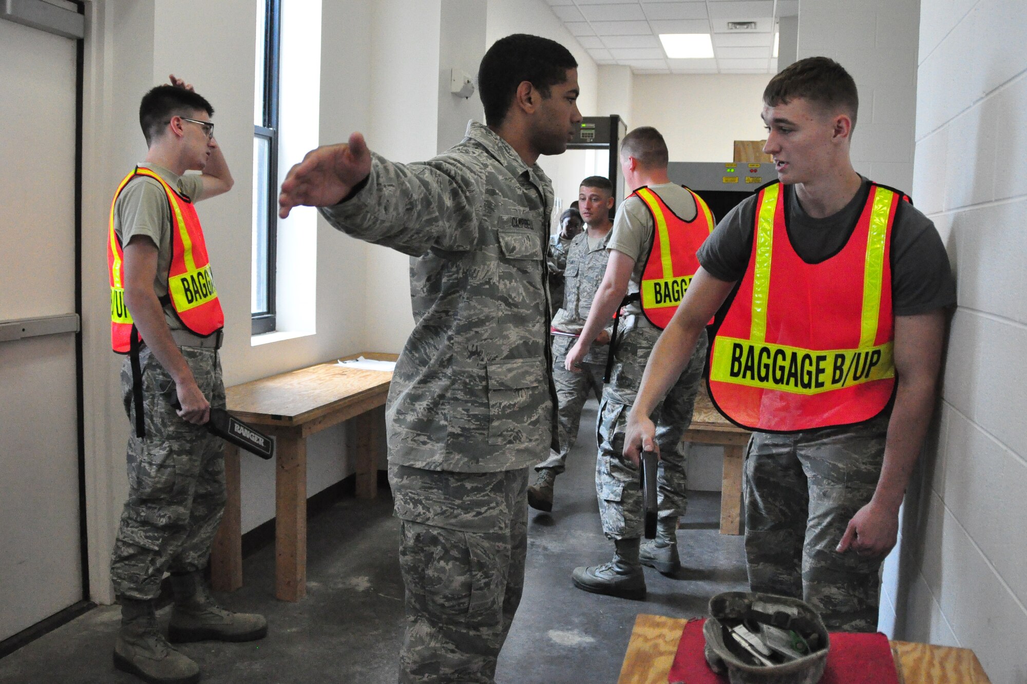 4th Fighter Wing Airmen process 916th Air Refueling Wing personnel through a deployment line while participating in Exercise Razor Sharp, June. 2014. (USAF photo by MSgt. Wendy Lopedote, 916ARW/PA)