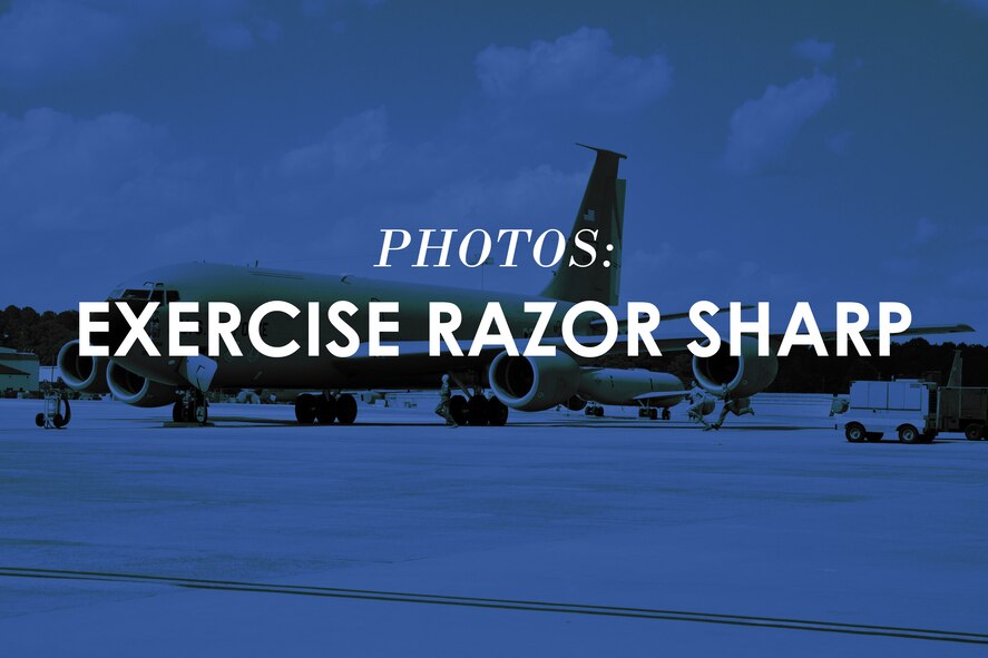 The 916th Air Refueling Wing, Seymour Johnson Air Force Base, North Carolina, conducted Exercise Razor Sharp over an extended, four-day drill weekend, June 2014. (USAF photo illustration by SSgt. Alan Abernethy, 916ARW/PA)