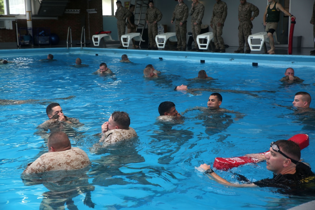 Weapons Company conducts Water Survival Annual Training