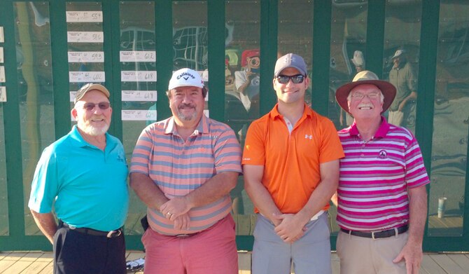 Aerospace Testing Alliance (ATA) employees and retirees from Arnold Engineering Development Complex (AEDC) participated in the ATA Golf Scramble tournament at the Willow Brook Golf Course in Manchester on July 25. Fifty-one people (13 teams) participated in the tournament and four teams received awards. Winners were: first place (pictured left to right) – Brian Woods, Tim McNeese, Justin McNeese and Jimmy Bradford; second place – Greg Casteel, Jeff Foster, Mark Moran and John Richardson; third place – Fred Battles, Phil Stich, Bob Lindeman and Rick Gamble; and fourth place – David Hurst, Chris LaGrange, Brad Reid and Luke Hobbs. (Photo provided)