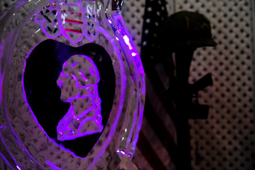 The Goldsboro/Wayne Purple Heart Foundation hosted its 3rd annual Purple Heart Banquet, Aug. 7, 2014, at the First Pentecostal Holiness Church in Goldsboro, North Carolina. The event honored 52 military veterans from Eastern North Carolina who've received the Purple Heart medal, including three who currently serve at Seymour Johnson Air Force Base. (U.S. Air Force photo/Airman 1st Class Brittain Crolley)