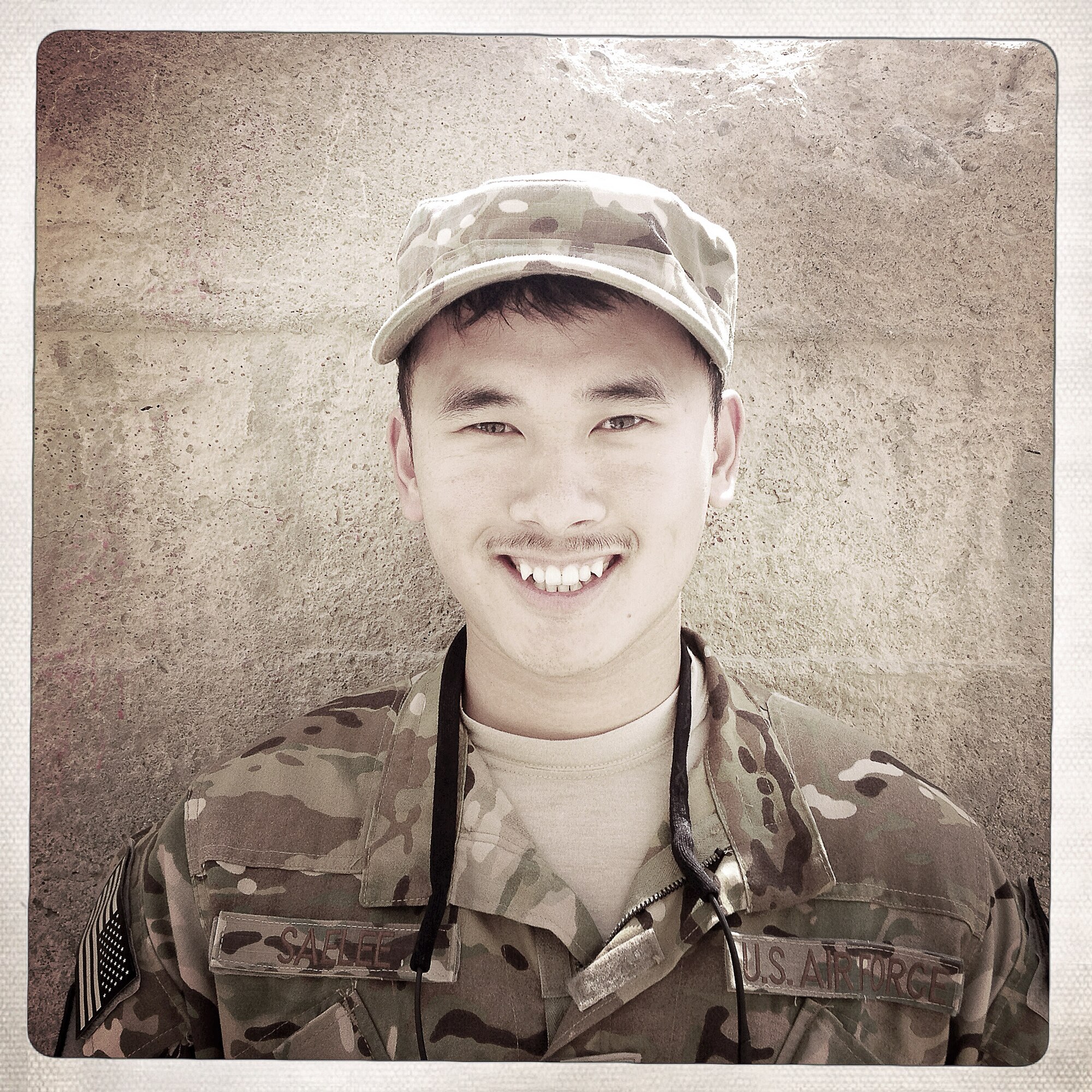 “I’m Senior Airman Khae Saelee, I joined the Air Force to serve my country.” (U.S. photo illustration by Staff Sgt. Evelyn Chavez/Released)