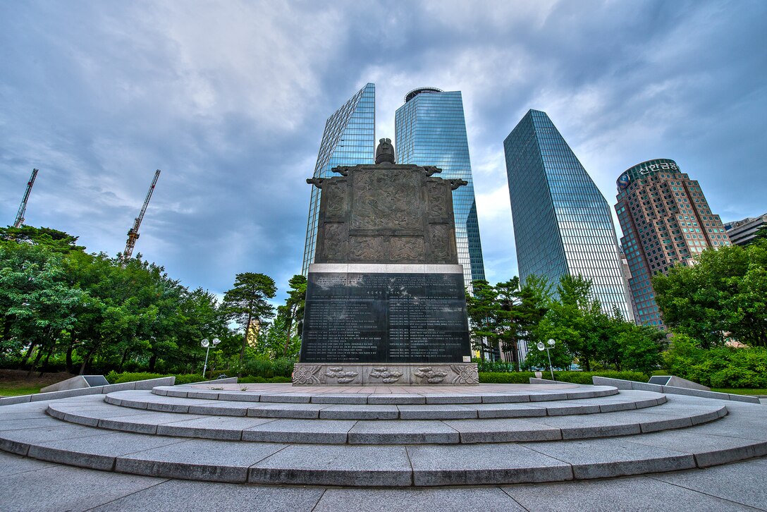 A statue of Sejong the Great in Yeouido Park Aug. 2, 2014, in Seoul, Republic of Korea. Sejong the Great is a renowned Korean ruler, who introduced the Hangul alphabet to the peninsula, making literacy easier to obtain. Prior to Hangul, literacy in Korea could only be achieved by learning the complex and ornate Chinese Kanji, something few peasants and field workers had the time to do. (U.S. Air Force photo by Staff Sgt. Jake Barreiro)