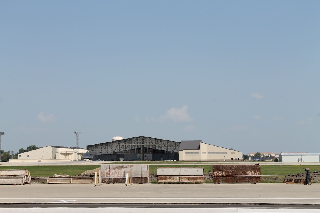 Also under construction at Minot Air Force Base, N.D., is a two bay B-52 hanger being built by PCL. The new B-52 Two-Bay Phase Maintenance Dock is an 86,380-square-foot facility and will provide space for necessary maintenance activities for two B-52 bombers to support an expanded mission and personnel.