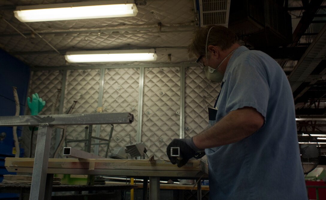 The 982nd Maintenance Squadron is tasked with producing mechanical, electrical, pneumatic and hydraulic trainers. Their job requires them to meet mission needs through a mixture of logistical, fabrication and contracting expertise. (U.S. Air Force photos by Airman 1st Class Jelani Gibson)