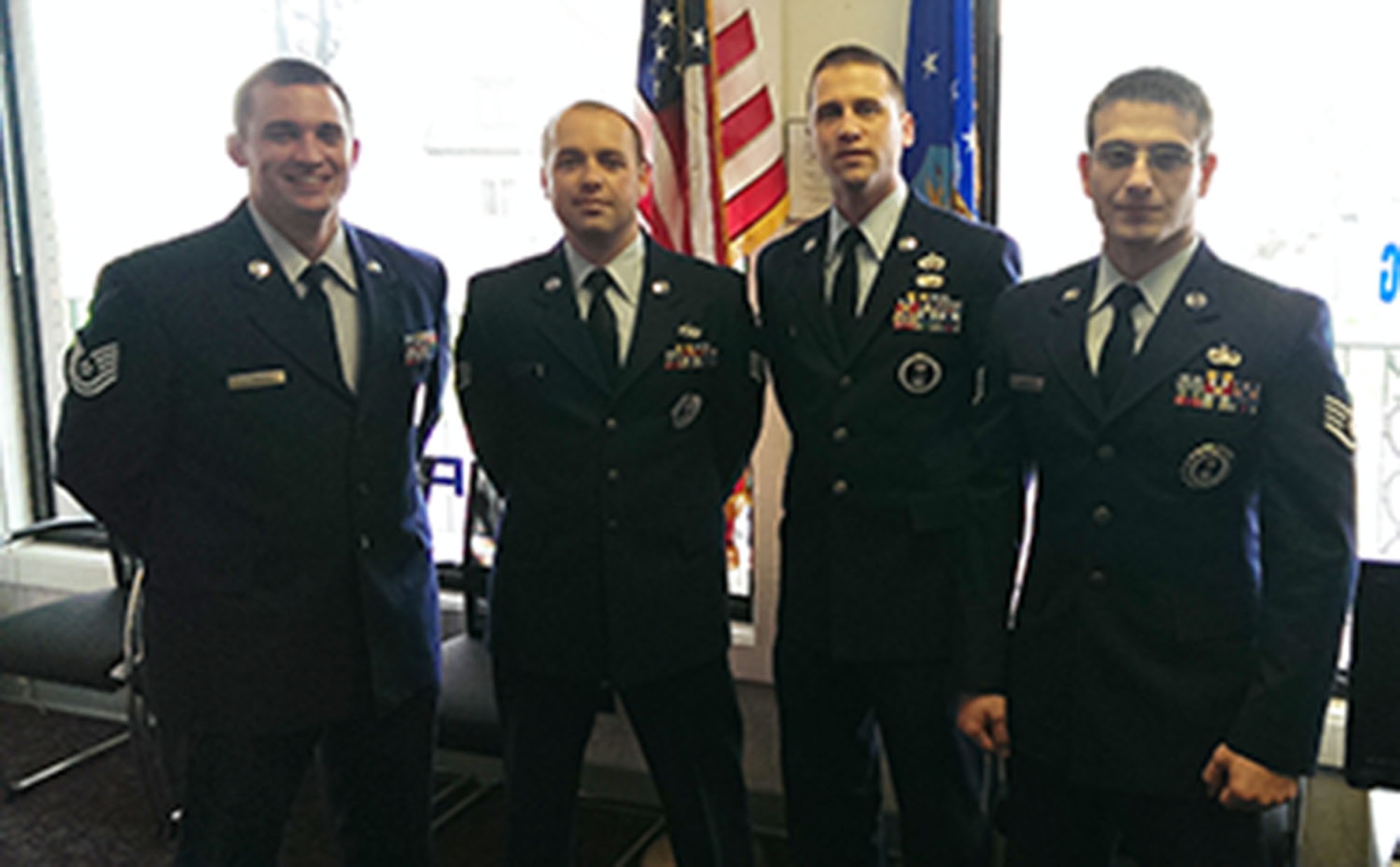 Recruiters from the 338th RCS H-Flight are Tech. Sgt. James Colbourne, Staff Sgt. Jonathan Ridley, Staff Sgt. Aaron Reedy and Staff Sgt. James Mikus. (U.S. Air Force photos)