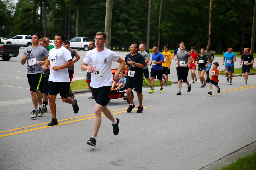 A portion of the approximately 350 participants run in the third annual Sergeant Lucas T. Pyeatt “Run to Remember” aboard Marine Corps Base Camp Lejeune, North Carolina, August 9. Marines, sailors, family and friends of 2nd Radio Battalion, II Marine Expeditionary Force, completed a five-kilometer memorial run to honor Pyeatt and all other Marines killed-in-action during Operations Enduring and Iraqi Freedom. Pyeatt was killed-in-action during a deployment to Afghanistan, Feb. 5, 2011. While taking part in a security patrol, he stepped on an improvised explosive device and was killed instantly.


