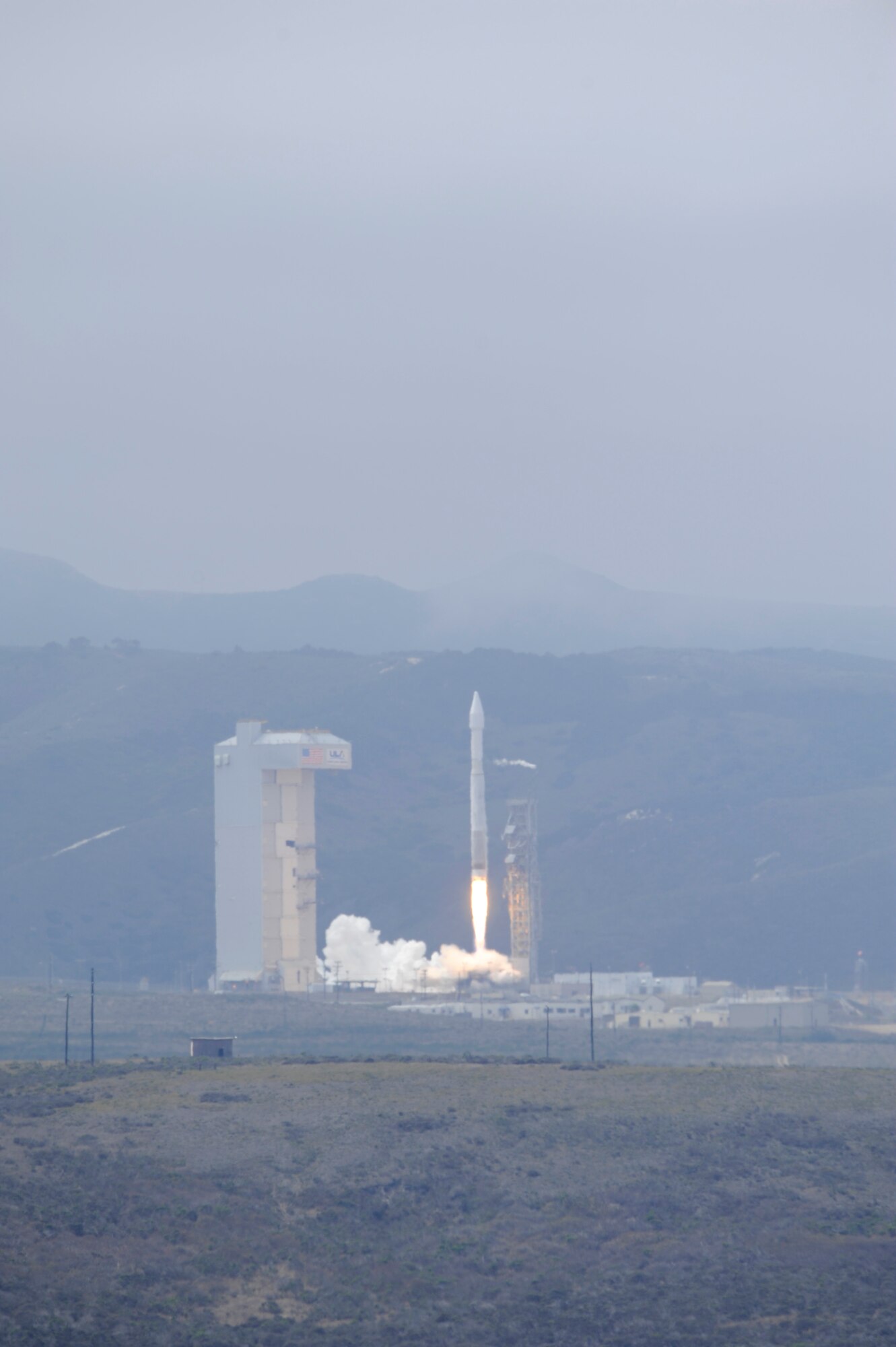 A United Launch Alliance Atlas V rocket carrying a DigitalGlobe WorldView-3 satellite successfully launches from Space Launch Complex-3 at Vandenberg Air Force Base, Aug. 13th, 2014, at 11:30 a.m. PDT. (U.S. Air Force Photo by Airman 1st Class Ian Dudley/Released)