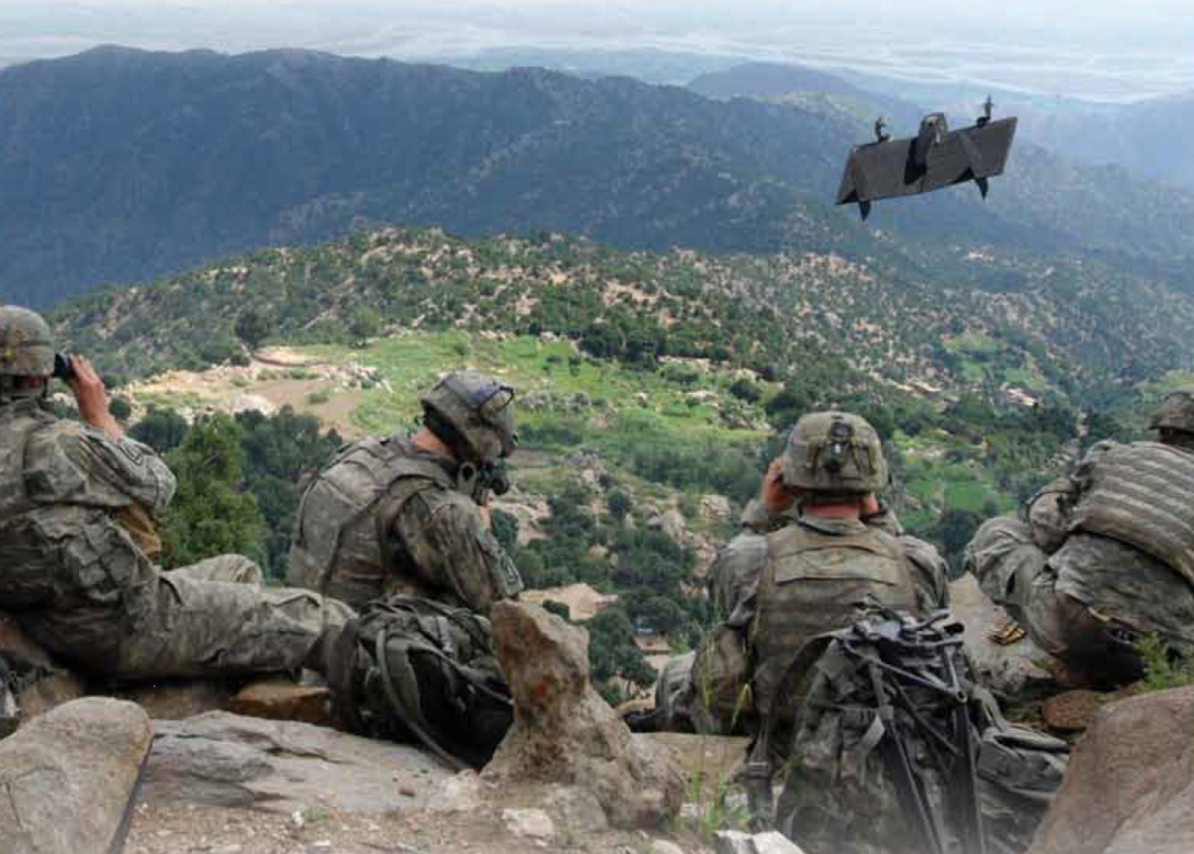 Service members operate a Skate device, a small unmanned aircraft system, in field testing. (Courtesy photo)

