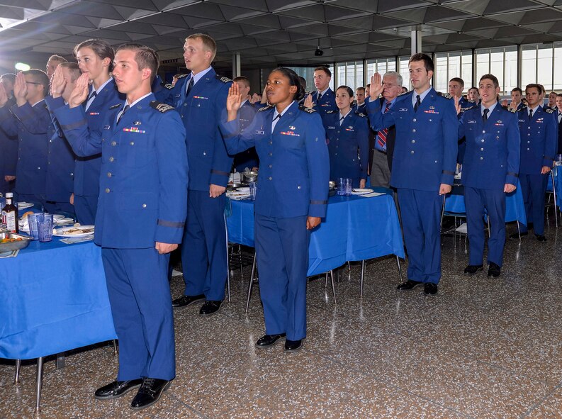 The Class of 2016 committed to the Air Force Academy and the Air Force at a dinner Aug. 12. The commitment dinner tradition was established as a formal ceremony to recognize renewed commitment to the Armed Forces. (U.S. Air Force photo/Liz Copan)