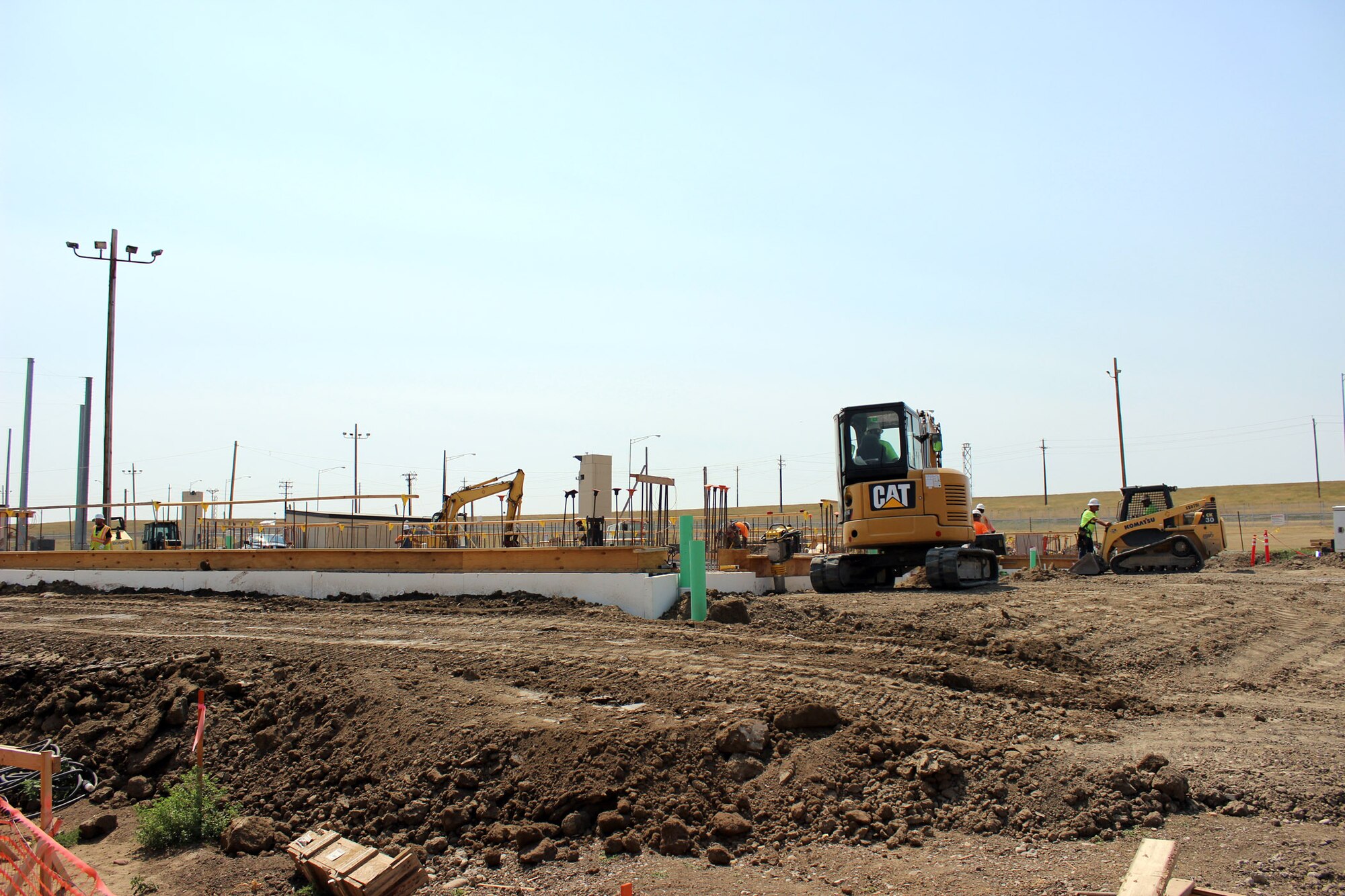 Contractors work on the new conventional maintenance building for the 341st Munitions Squadron at Malmstrom Air Force Base, Mont. The building they currently work in was constructed in the early 1950s. Adding on to the old age, the building has dealt with a sewage problem which has caused flooding on multiple occasions. (U.S. Air Force photo/MSgt. Jason Thompson)