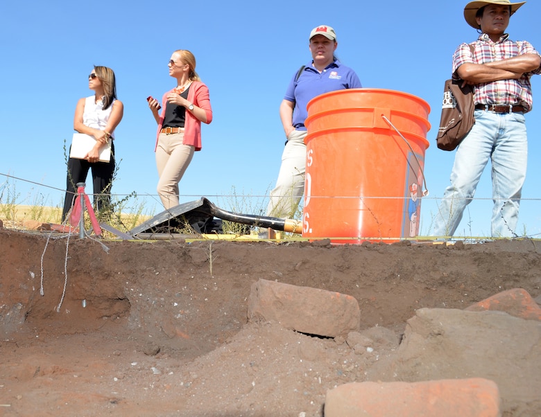 Representatives of participating developers and the U.S. Army Corps of Engineers Sacramento District regulatory team visit a site July 31, 2014 on the “Folsom South of 50” project that features remnants of an inn that catered to miners and others traveling between Placerville and Sacramento, Calif., during the 1800s.