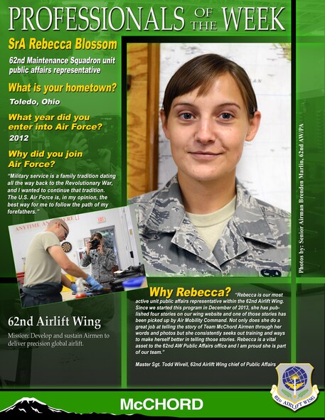 Senior Airman Rebecca Blossom(U.S. Air Force graphic/Adamarie Lewis-Page)