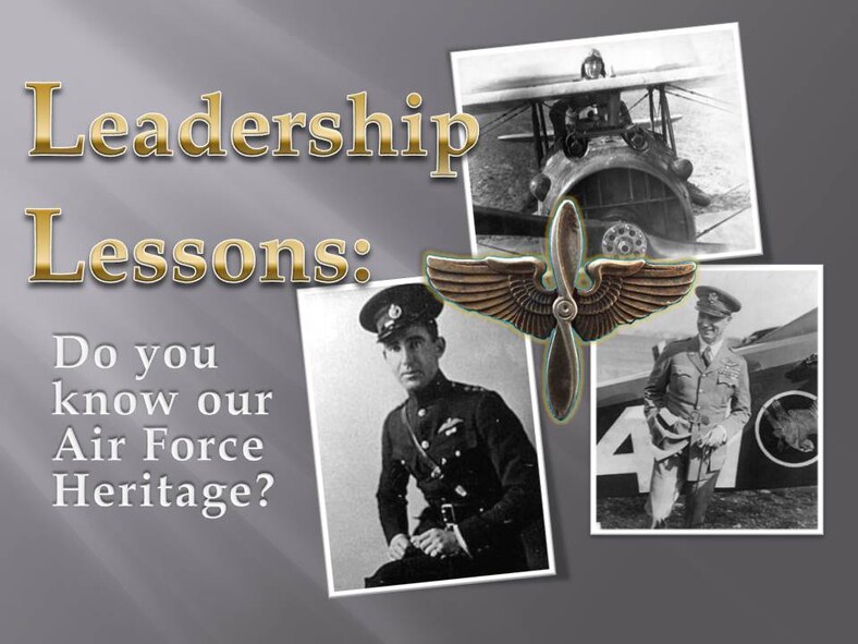 The United States Air Force was founded by the aviators who learned their tradecraft in WWI, like Capt. Frederick Libby who became the first American ace. America's first aviation hero was Maj. Eddie Rickenbacker who, with 26 kills, was the most successful American ace in the war and a Medal of Honor recipient. WWI also saw the coming of Maj. Gen. Billy Mitchell, who is regarded as the founder of our Air Force. (U.S. Air Force graphic/Staff Sgt. Luis Loza Gutierrez)