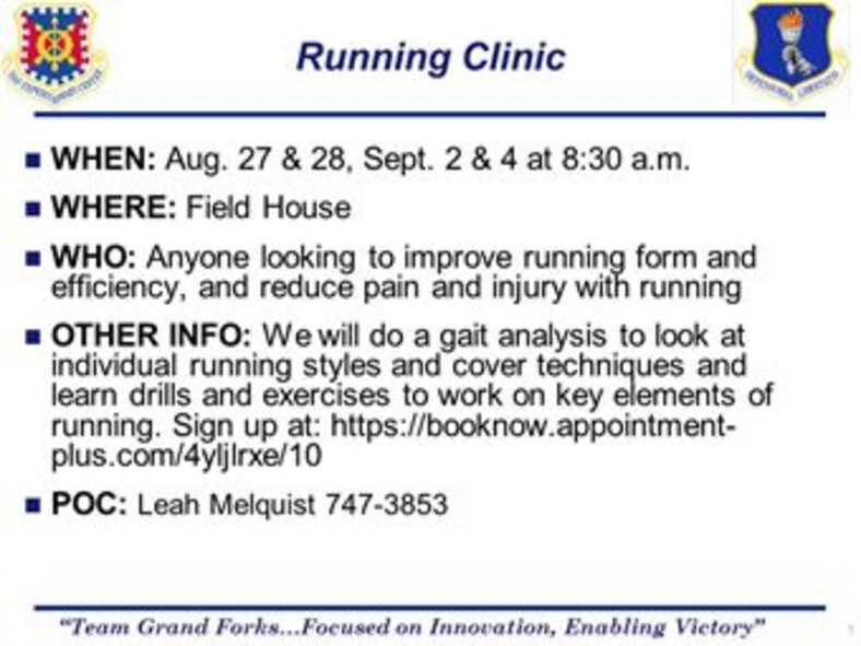 WATER COOLER Running Clinic slide