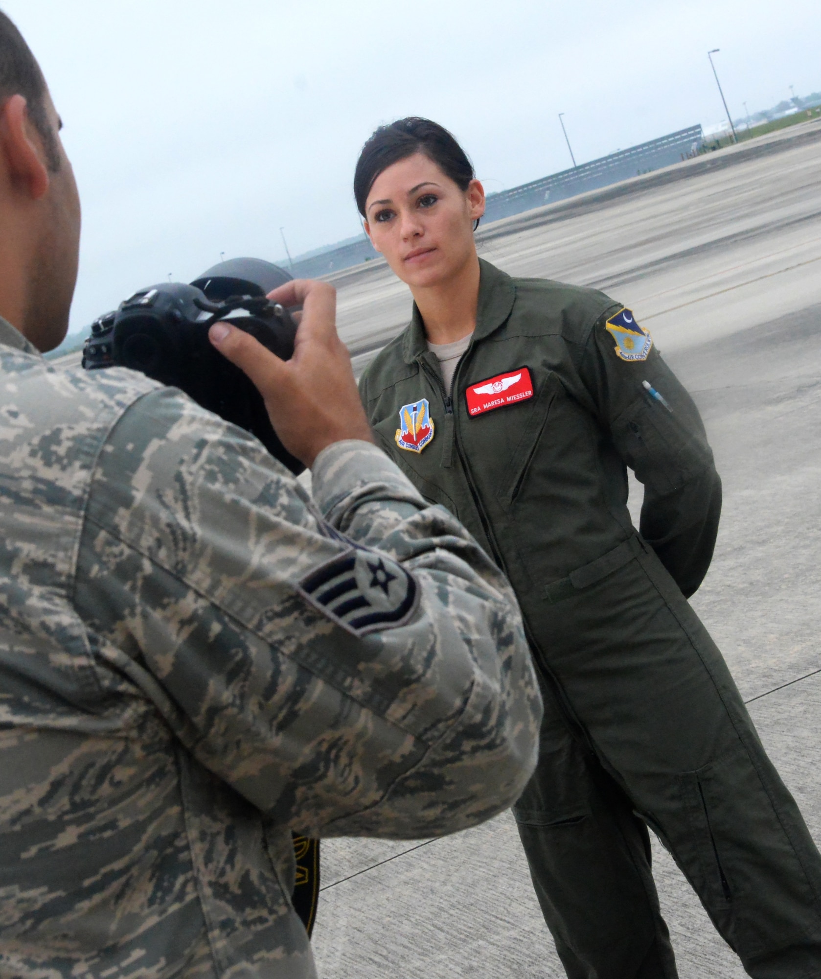 Salanitri captures the essence of Senior Airman Maresa Miessler, 16th Airborne Command and Control Squadron airborne operations technician, who will also be spotlighted in an upcoming “Airman Magazine” product. These Airmen were chosen by the publication because of their extensive deployment history, something unusual for Airmen so early in their careers. (U.S. Air Force photo by Ray Crayton)