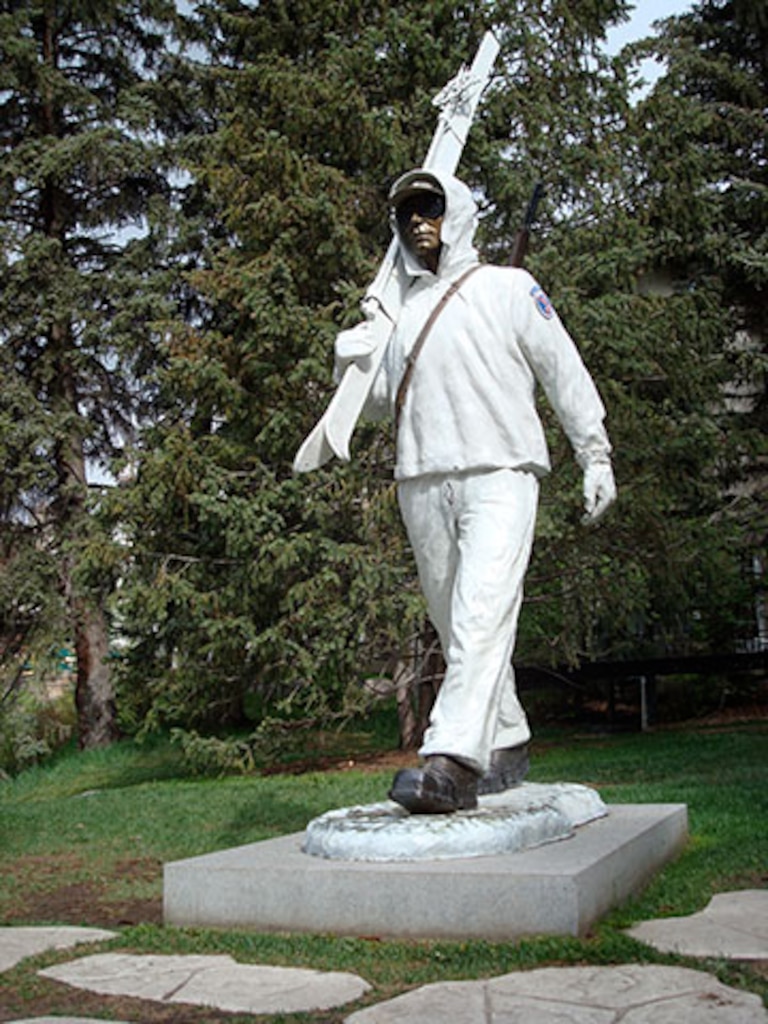 A statue in Vail, Colo., honors the  U.S. Army’s 10th Mountain Division, that trained at Camp Hale, Colo., near the resort town. Pete Seibert, who helped to start the ski resort served with the 10th Mountain Division during World War II.
