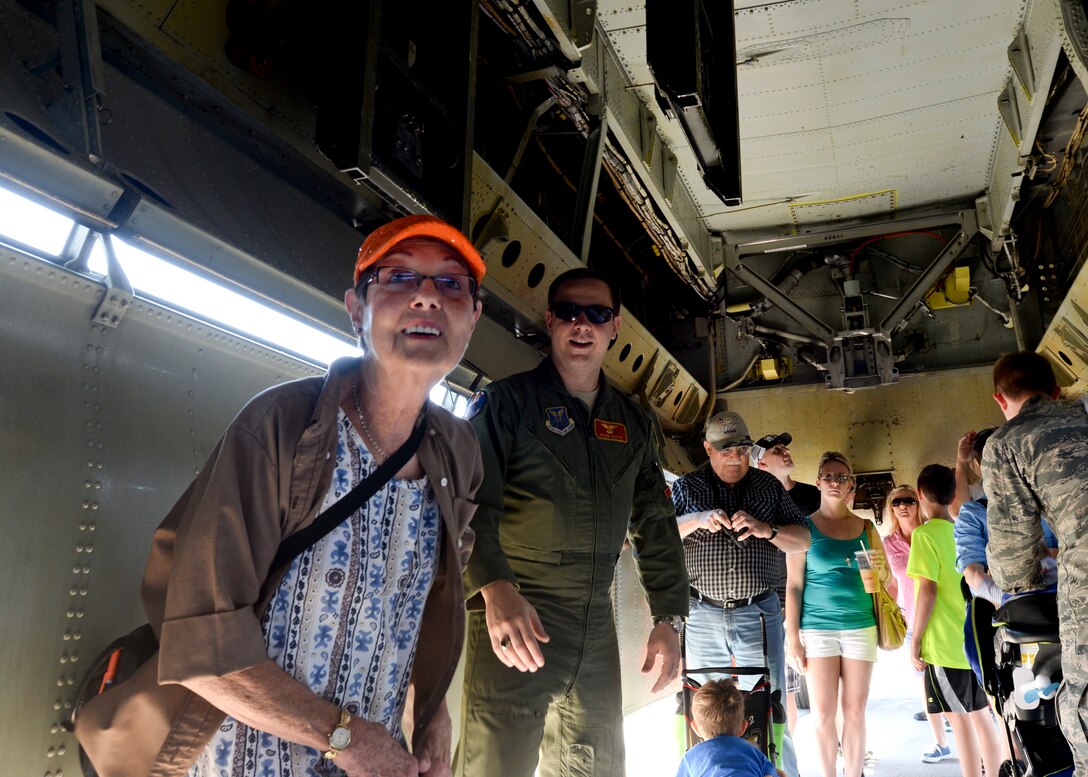 Airmen, their families and the local community learn about the many different capabilities of a B-52 Stratofortress during Ellsworth’s Black Hills Community Appreciation Day at Ellsworth Air Force Base, S.D., Aug. 16, 2014. The event provided an opportunity for attendees to interact with aircrew members of several different aircraft where they could ask questions and see the aircraft up close. (U.S. Air Force photo by Senior Airman Anania Tekurio/Released)