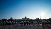 Florida sun breaks on the faces of Airman Leadership School students as instructors complete their open ranks inspection Aug. 14 at Eglin Air Force Base, Fla. ALS instruction covers roles and responsibilities of non-commissioned officers, dress and appearance, drill and community service.  The current class graduates Aug. 26.  (Air Force photo/Tech. Sgt. Jasmin Taylor)