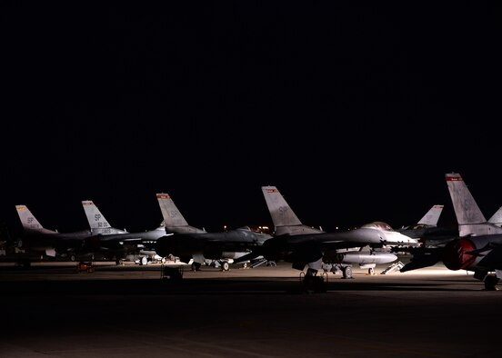 A  F-16 Fighting Falcon aircraft taxis to the flightline during a two-week training event between Greece and the U.S. Aug. 18, 2014, at Souda Bay, Greece. The training allows the NATO partners to fly together during peacetime to strengthen their joint military capability. The F-16 is from the 480th Fighter Squadron. (U.S. Air Force photo/Staff Sgt. Daryl Knee)