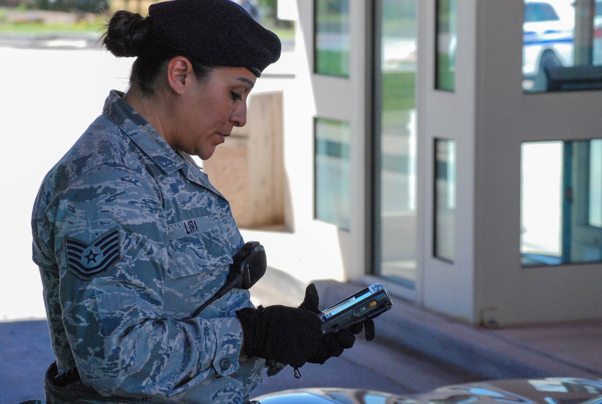 PETERSON AIR FORCE BASE, Colo. — The Defense Biometric Identification System is a Department of Defense-wide program that allows for government issued ID cards to be scanned and matched against an expansive database of law enforcement records for active warrants. That search and scan capability has gotten greater with the addition of the Federal Bureau of Investigation’s database which was implemented this month. (U.S. Air Force photo/Michael Golembesky)