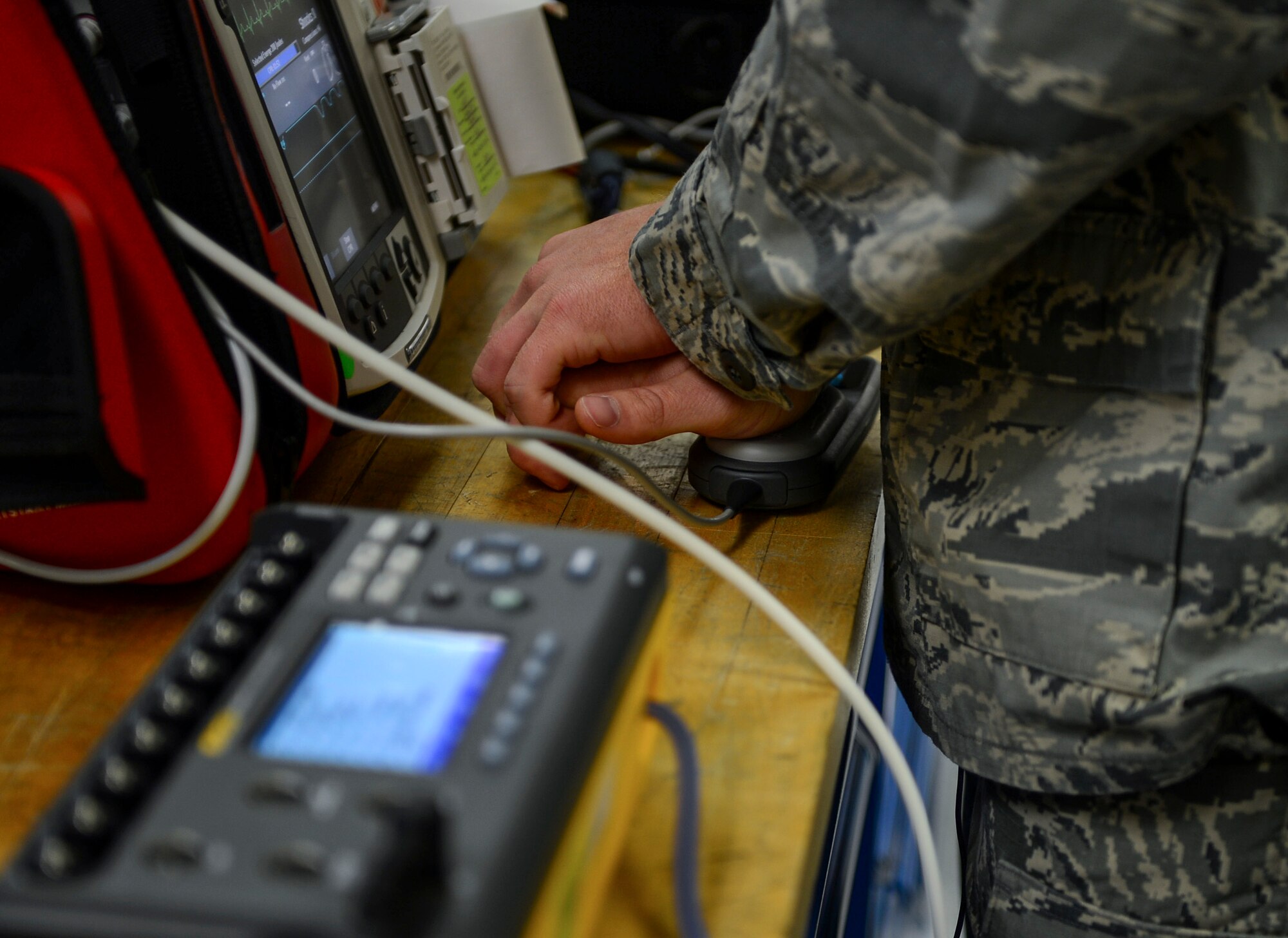 Staff Sgt. Ryan Schaffer, 48th Medical Support Squadron biomedical equipment maintenance technician, performs an operational inspection on a ventilator at Royal Air Force Lakenheath, England, June 17, 2014. Airmen from the 48th MDSS perform preventive maintenance for all medical equipment on RAF Lakenheath and at their regional clinics to ensure patient and staff safety. (U.S. Air Force photo by Airman 1st Class Dawn M. Weber/Released) 