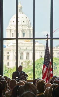 Hamlar was promoted to Brigadier General, Monday, August 18, at the Minnesota History Center in St. Paul, Minnesota.  Hamlar is the first African American to achieve the rank of Brigadier General in the Minnesota National Guard.
