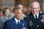 David Hamlar Jr. was promoted to brigadier general on Aug. 18, 2014, at the Minnesota History Center in St. Paul.  Hamlar is the first African-American to achieve that rank in the Minnesota National Guard. Pictured with him is Maj. Gen. Richard C. Nash, the state adjutant general.
