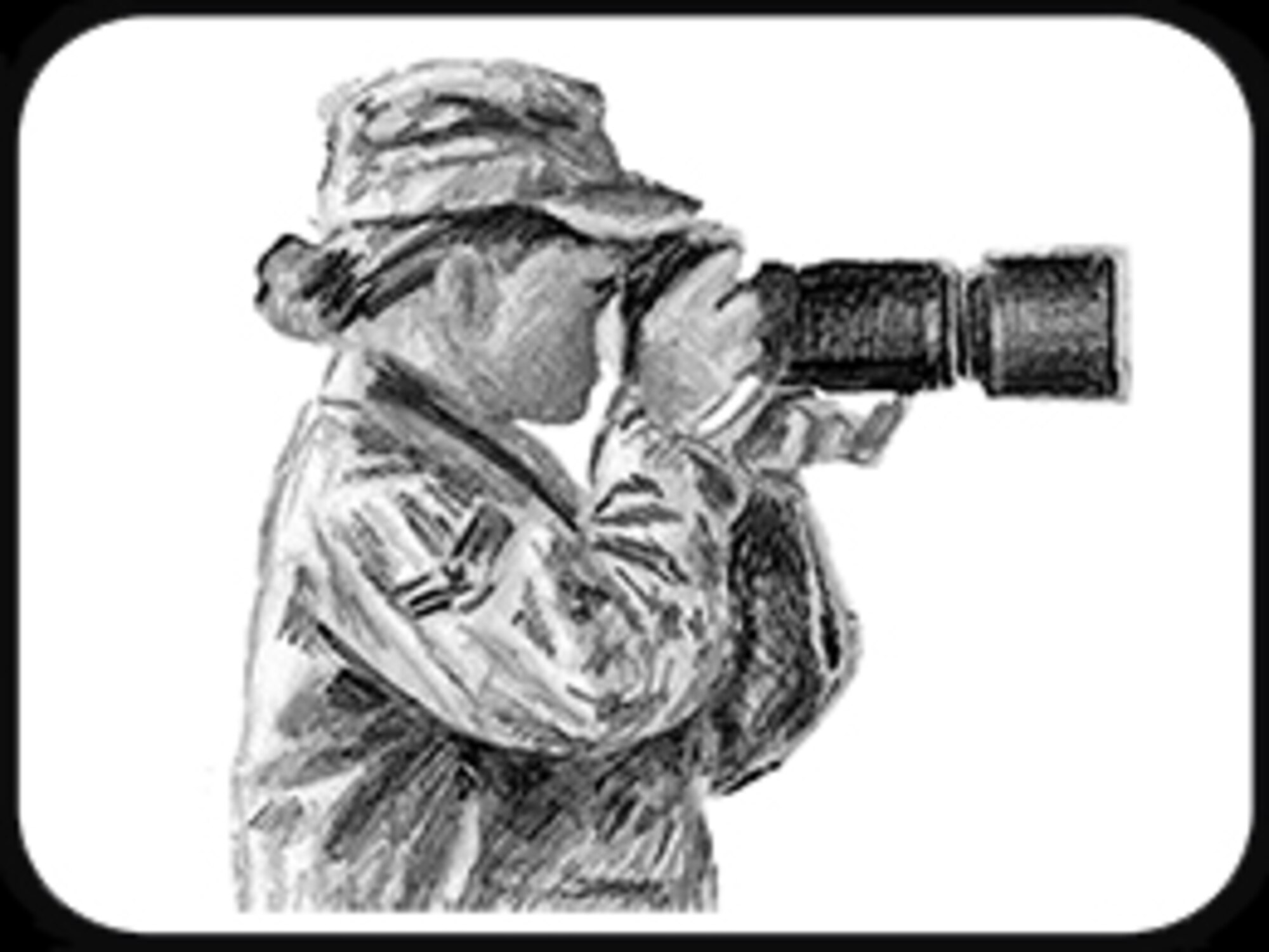 An illustration by Robert Stillwell portrays an Airman with a camera.