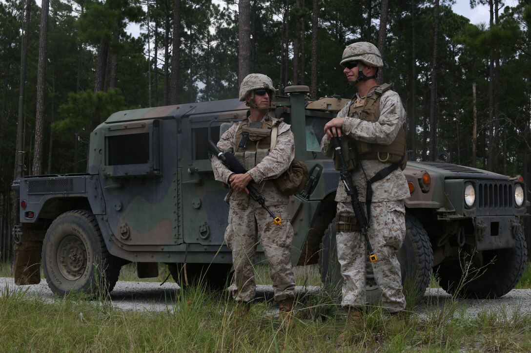 The Marines with Marine Wing Support Squadron 273 departed July 30, and made their way to Fort Stewart in Hinesville, Ga., for Field Exercise 2-14. Field Exercise 2-14 is a 10 to 12 day field exercise the squadron conducts in order to get Marines and sailors tactically ready  with weapon familiarization, performing land navigation, living in the field and gives them a chance to execute their Military Occupational Specialties in the field.

