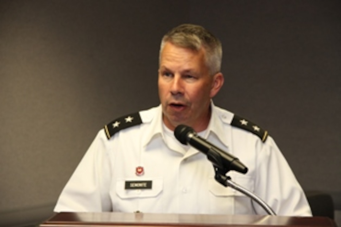 MG Todd Semonite addresses 2014 Antiterrorism Program Awards Ceremony at Headquarters USACE.  The U.S. Army Provost Marshal General recognized USACE as having the Best Antiterrorism Program (Army Major Subordinate Command) (FY13).