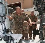 Brig. Gen. Tau’aika ‘Uta’atu, Tonga’s top military official, boards a Nevada Guard UH-60 Black Hawk helicopter in Stead for a tour of northern Nevada on Aug. 19. 'Uta'atu wrapped up his tour of Nevada Guard facilities Wednesday after visiting the 152nd Airlift Wing in Reno.
