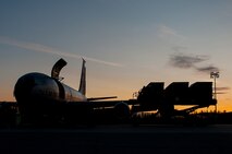 A U.S. Air Force KC-135 Stratotanker assigned to the 22nd Air Refueling Wing, McConnell Air Force Base, Kan., is loaded with cargo during RED FLAG-Alaska 14-3 Aug. 22, 2014, Eielson Air Force Base, Alaska. RF-A is a series of Pacific Air Forces commander-directed field training exercises for U.S. and partner nation forces, providing combined offensive counter-air, interdiction, close air support and large force employment training in a simulated combat environment. (U.S. Air Force photo by Tech. Sgt. Joseph Swafford Jr./Released)