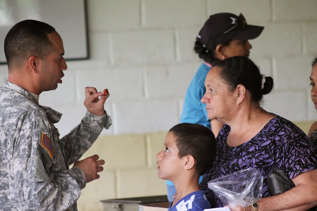 Joint Task Force -Bravo's Medical Element (MEDEL), with support from JTF-Bravo Joint Security Forces and Army Forces Battalion, partnered with the Honduran Ministry of Health and the Honduran military to provide medical care to more than 1,400 people and performed 11 surgeries over three days in the Department of Santa Barbara, Honduras during a Medical Readiness Training Exercise (MEDRETE) and Mobile Surgical Team (MST), Aug. 11-15, 2014.  Joint Task Force-Bravo has been conducting medical readiness training exercises since Oct. 1993. They have treated more than 349,000 medical patients, 69,000 dental patients and 14,400 surgical patients throughout Central America.  (Courtesy Photo)