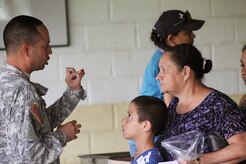 Joint Task Force -Bravo's Medical Element (MEDEL), with support from JTF-Bravo Joint Security Forces and Army Forces Battalion, partnered with the Honduran Ministry of Health and the Honduran military to provide medical care to more than 1,400 people and performed 11 surgeries over three days in the Department of Santa Barbara, Honduras during a Medical Readiness Training Exercise (MEDRETE) and Mobile Surgical Team (MST), Aug. 11-15, 2014.  Joint Task Force-Bravo has been conducting medical readiness training exercises since Oct. 1993. They have treated more than 349,000 medical patients, 69,000 dental patients and 14,400 surgical patients throughout Central America.  (Courtesy Photo)