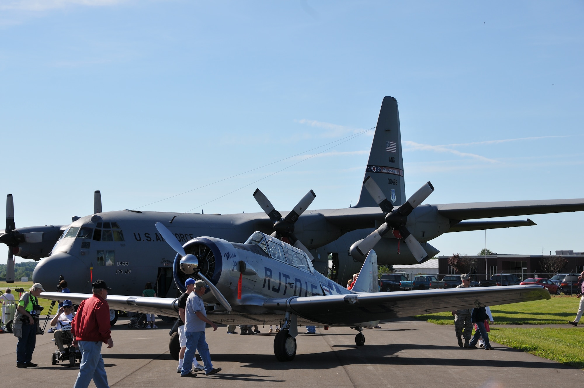 The 179th Airlift Wing, Mansfield, Ohio, particpated in the Mansfield Lahm Airport Day, July 5, 2014. The unit honored the city of Mansfield by designating the "Spirit of Mansfield" name to one of the C-130H Hercules. The event gave the public a chance to tour the new C-130H Hercules belonging to the unit as well as many other aircraft, old warbirds, civillian aircraft and also a car show. The Garden of Heroes was also on display, recognizing historical figures of Mansfield, General Frank P. Lahm, J.R. "Bud" Harrington and Colonel Alan Tappan. (U.S. Air National Guard photo by, Tech. Sgt. Joe Harwood/Released)