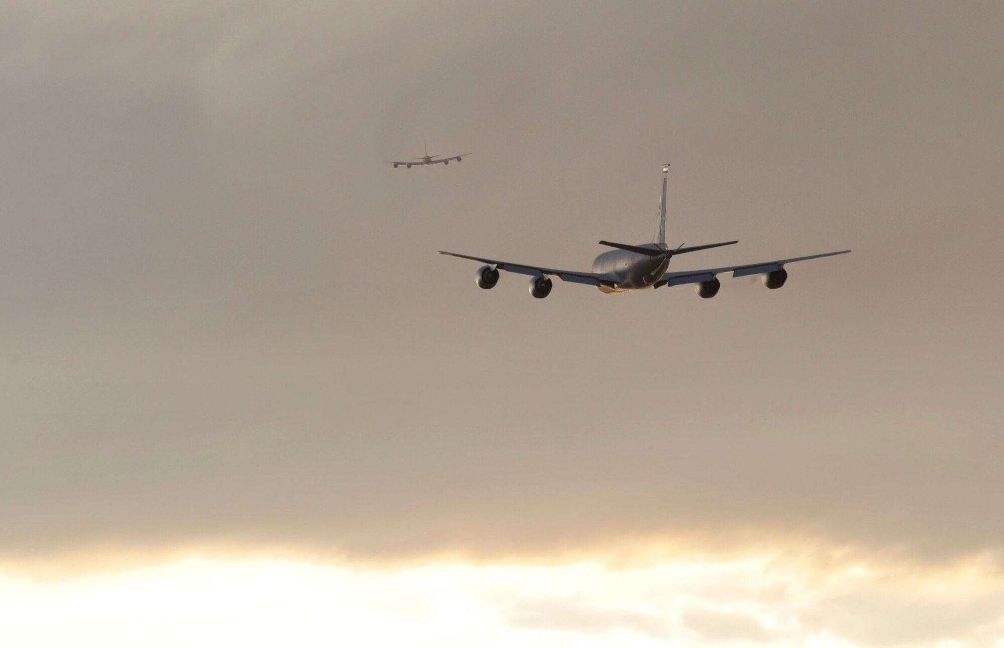 A KC-135 Stratotanker takes flight during an operational readiness exercise at Fairchild Air Force Base, Washington, Aug. 22, 2014. During the exercise, the main goal was to evaluate readiness and to generate aircrew and aircraft, ensuring the base’s preparedness for various potential emergency scenarios. (U.S. Air Force photo by Senior Airman Mary O’Dell/Released)