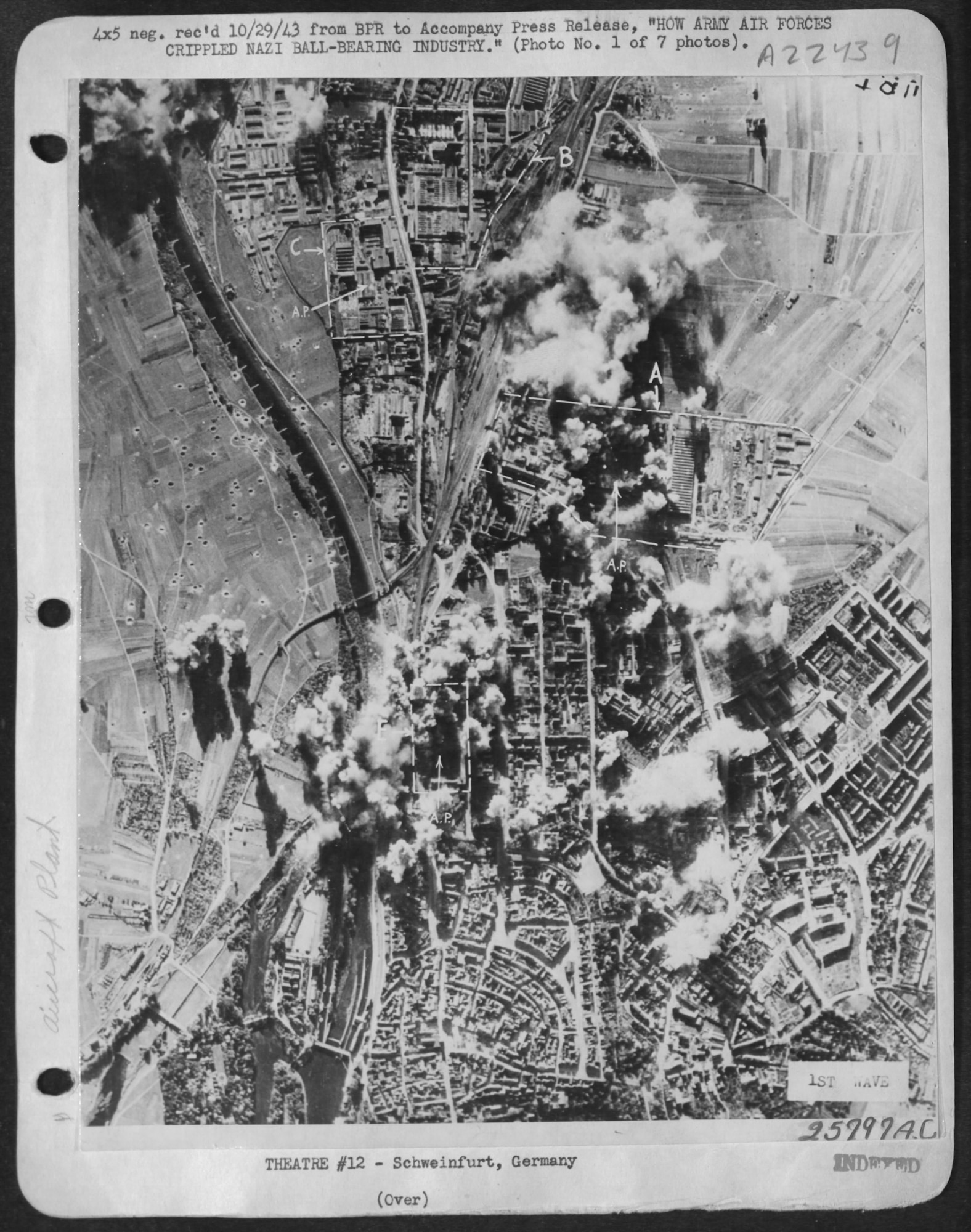 Despite immense hardship, the B-17s of the Eighth Air Force achieved incredible bombing accuracy on Black Thursday.   That day, perhaps better than any other, cemented the Airman's Creed concept of "I will not fail" into the Air Force collective consciousness. (Courtesy photo) 

