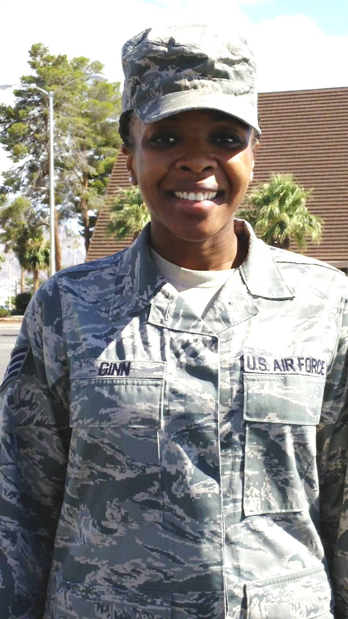 Staff Sgt. LaQuita Ginn, 926th Group paralegal, was presented with the Las Vegas Rotary Club's Wetzel Award on Aug. 14. (U.S. Air Force photo/Col. Ross Anderson)