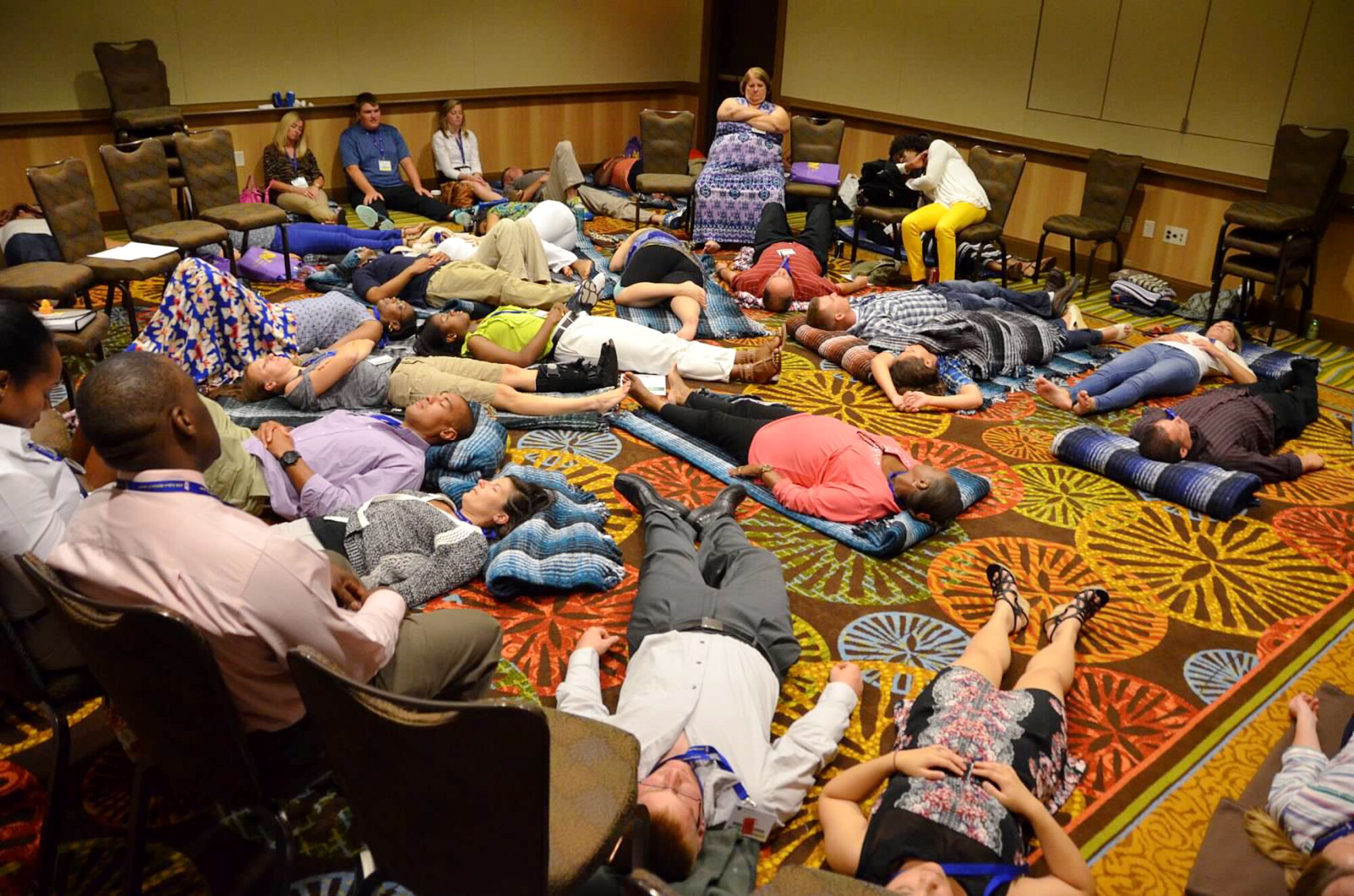 In addition to learning about benefits, Yellow Ribbon attendees learn strategies for stress management and relaxing.